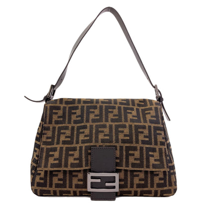 FENDI one belt Zucca pattern Mamma Bucket Shoulder Bag Canvas Ladies [Used]