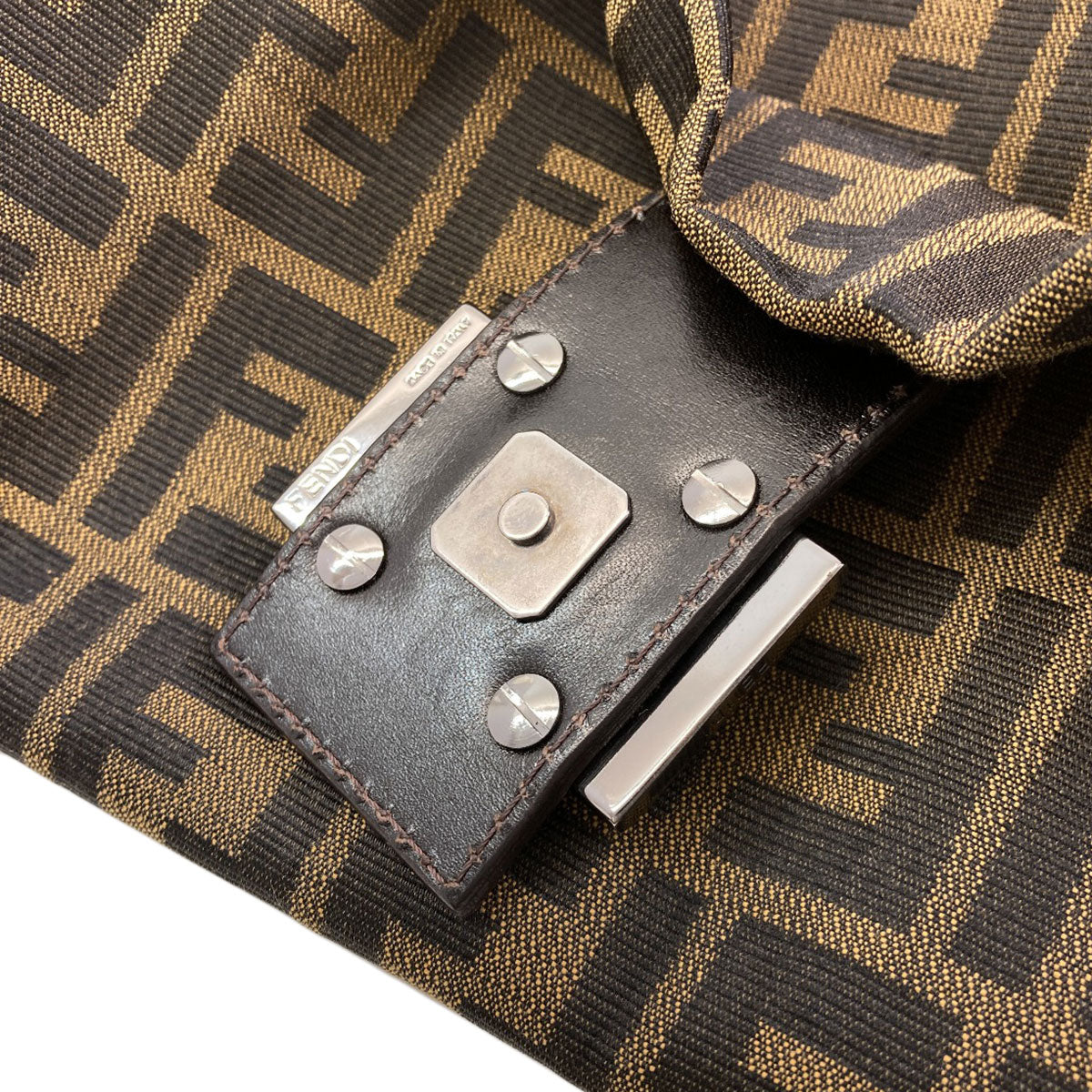 FENDI one belt Zucca pattern Mamma Bucket Shoulder Bag Canvas Ladies [Used]