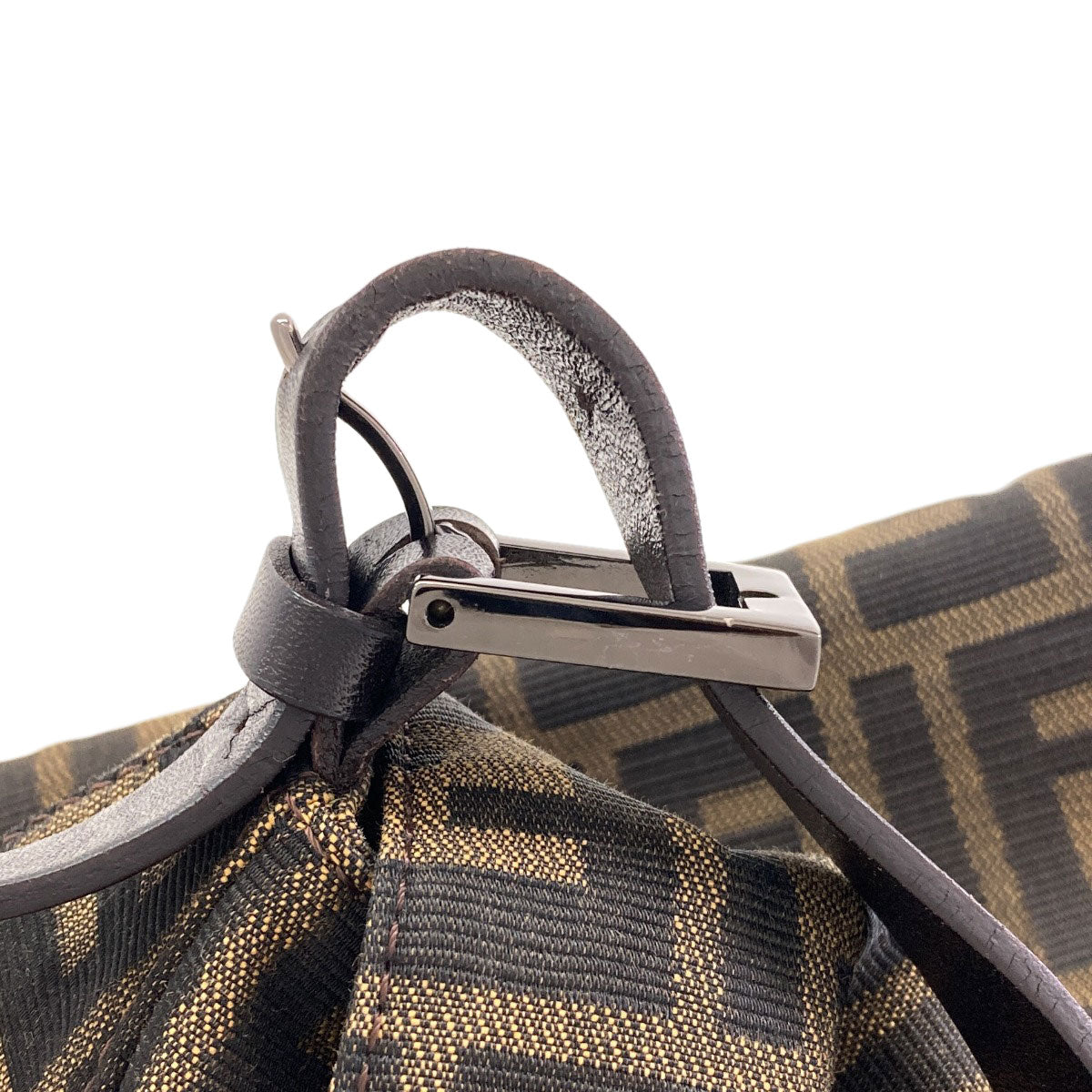 FENDI one belt Zucca pattern Mamma Bucket Shoulder Bag Canvas Ladies [Used]