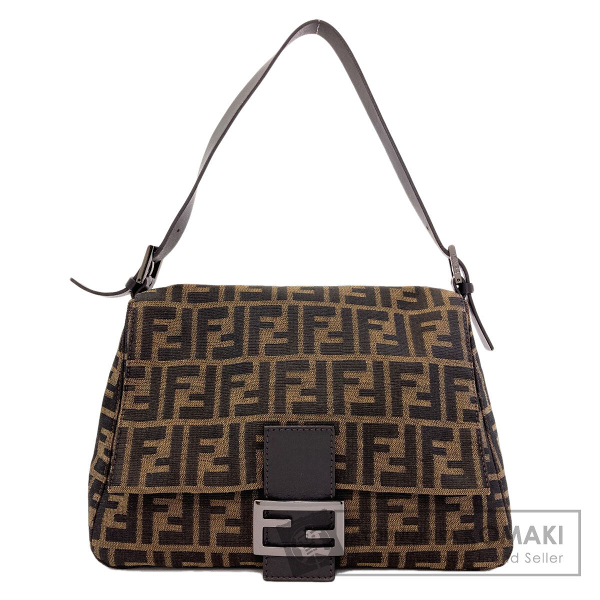 FENDI one belt Zucca pattern Mamma Bucket Shoulder Bag Canvas Ladies [Used]