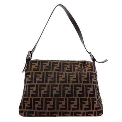 FENDI one belt Zucca pattern Mamma Bucket Shoulder Bag Canvas Ladies [Used]