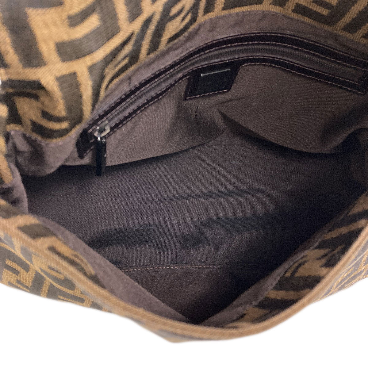FENDI one belt Zucca pattern Mamma Bucket Shoulder Bag Canvas Ladies [Used]