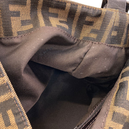 FENDI one belt Zucca pattern Mamma Bucket Shoulder Bag Canvas Ladies [Used]