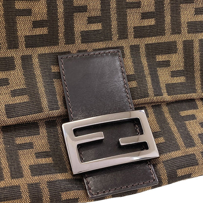 FENDI one belt Zucca pattern Mamma Bucket Shoulder Bag Canvas Ladies [Used]