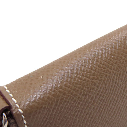 HERMES Azap Dragonne Long Etoupe SilverHardware Long wallet (with coin pocket) Epsom Ladies [Used]
