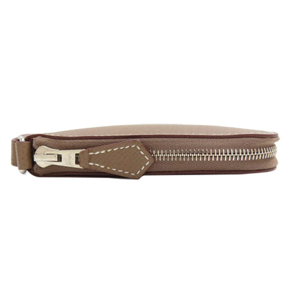 HERMES Azap Dragonne Long Etoupe SilverHardware Long wallet (with coin pocket) Epsom Ladies [Used]