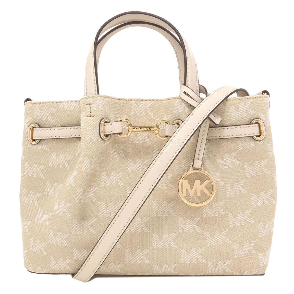 Michael Kors Center Zip Satchel 2-Way Handbag Canvas Ladies [Used]