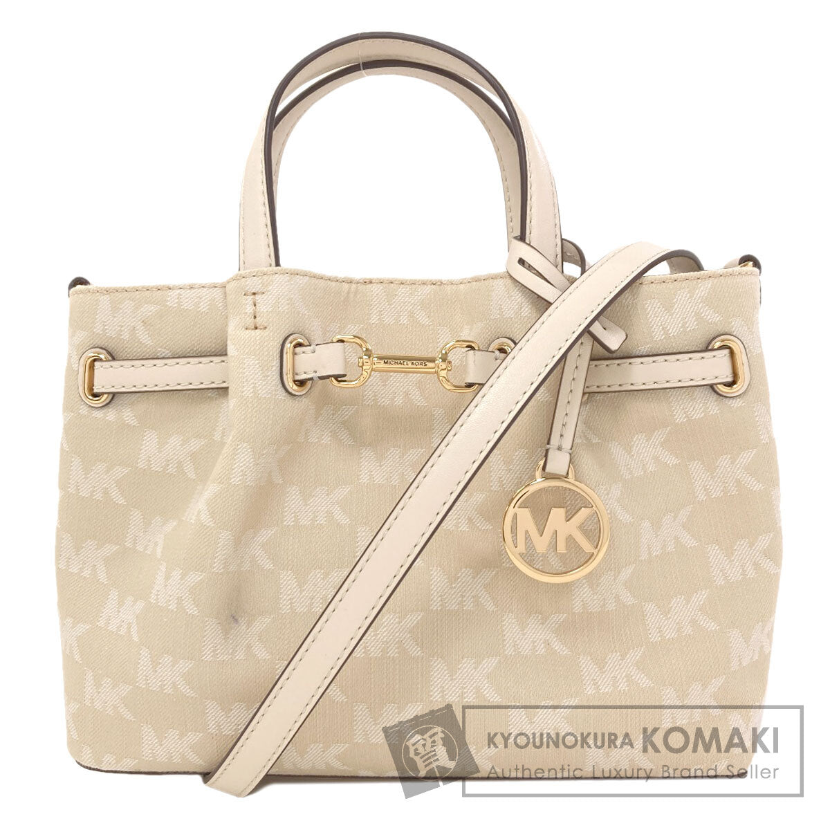 Michael Kors Center Zip Satchel 2-Way Handbag Canvas Ladies [Used]