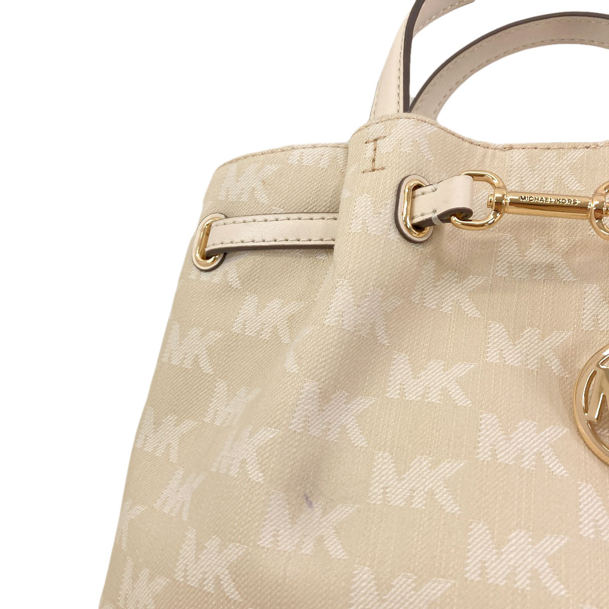 Michael Kors Center Zip Satchel 2-Way Handbag Canvas Ladies [Used]
