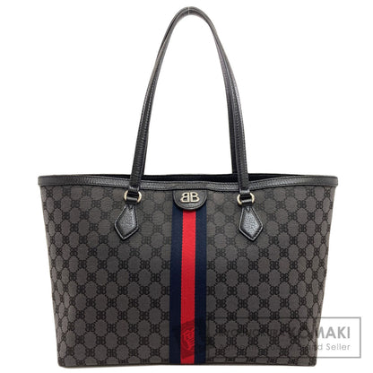 BALENCIAGA 680125 The Hacker Project Gucci Collaboration Tote Bag Canvas LeatherLadies [Used]