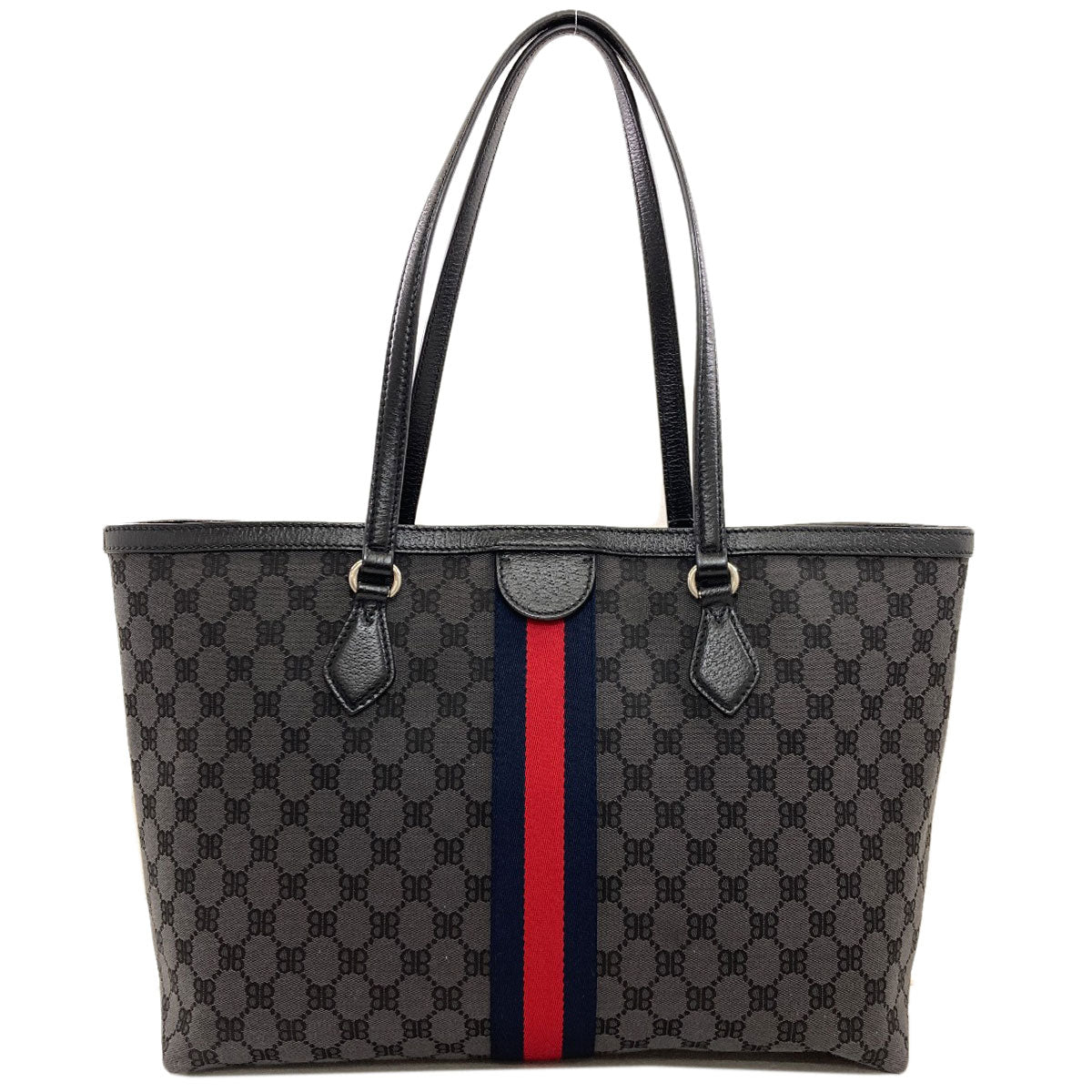 BALENCIAGA 680125 The Hacker Project Gucci Collaboration Tote Bag Canvas LeatherLadies [Used]