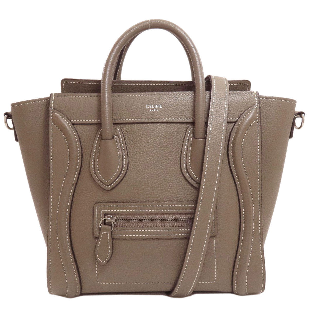 CELINE Luggage nano 2 WAY Handbag Calf Ladies [Used]