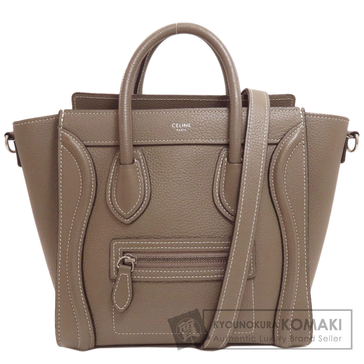 CELINE Luggage nano 2 WAY Handbag Calf Ladies [Used]
