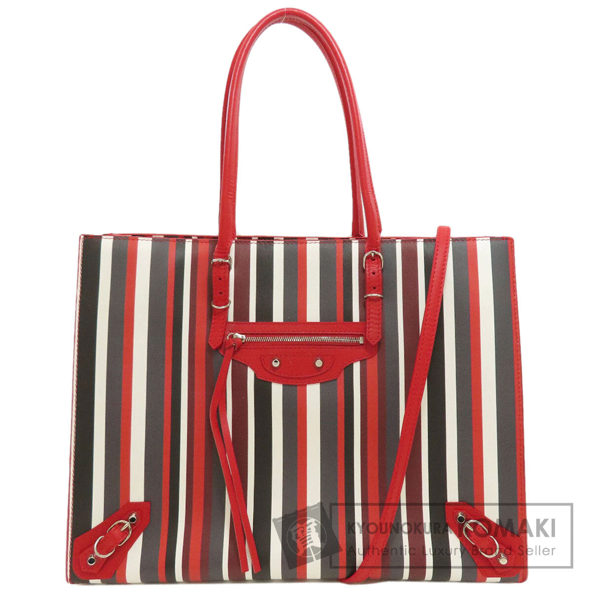 BALENCIAGA 432596 Paper 2WAY Tote Bag Calf Ladies [Used]