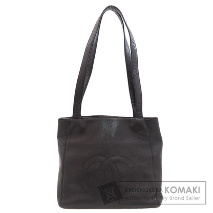 CHANEL COCO Mark SilverHardware Tote Bag Grained Calfskin Skin Ladies [Used]