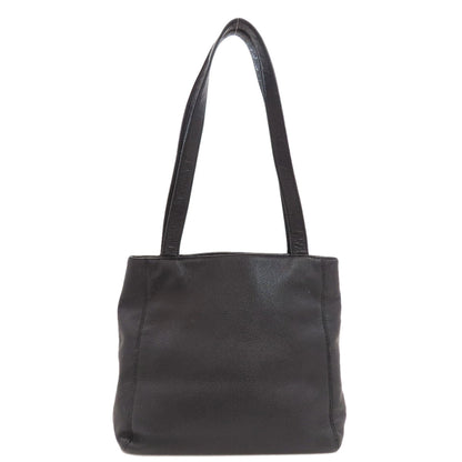 CHANEL COCO Mark SilverHardware Tote Bag Grained Calfskin Skin Ladies [Used]