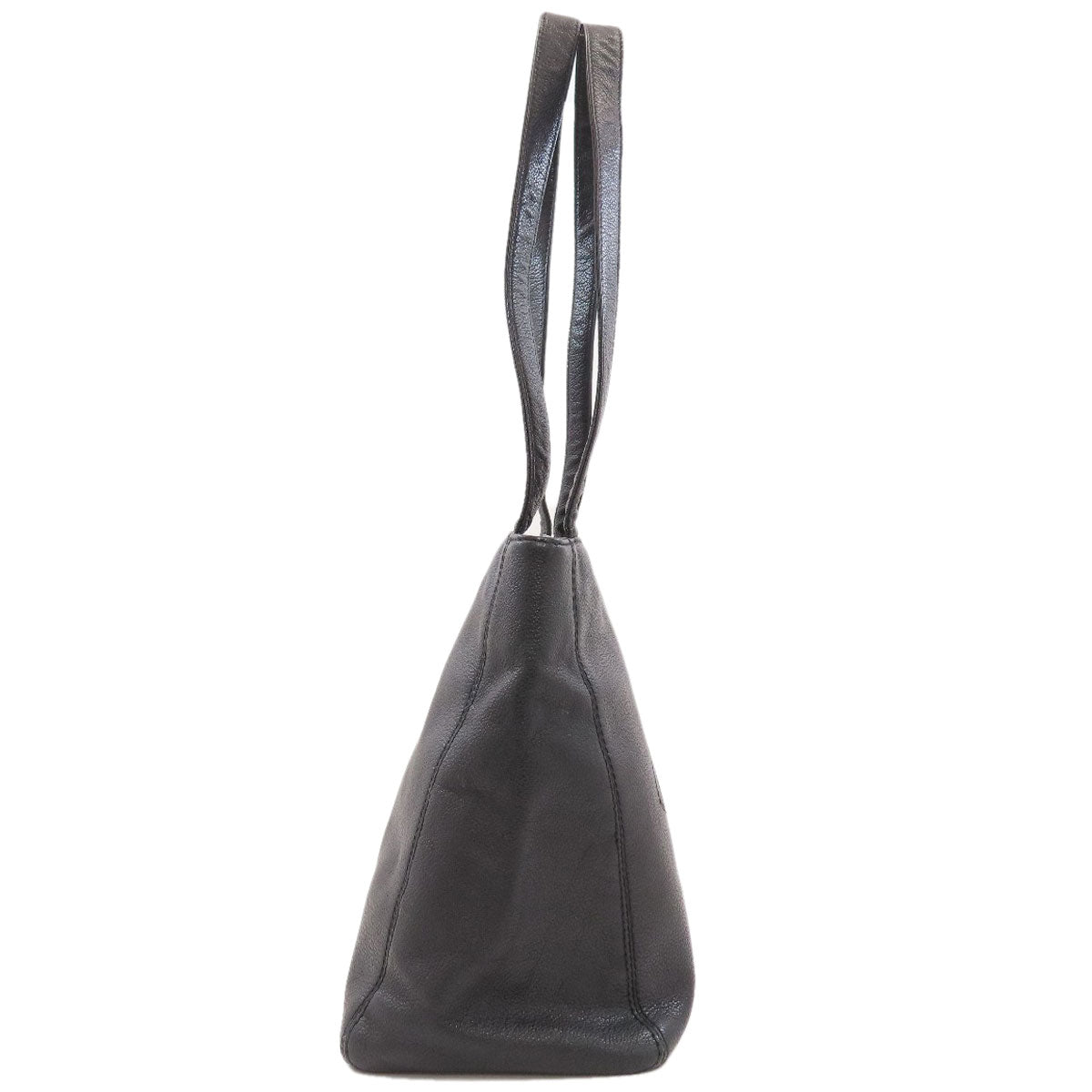 CHANEL COCO Mark SilverHardware Tote Bag Grained Calfskin Skin Ladies [Used]