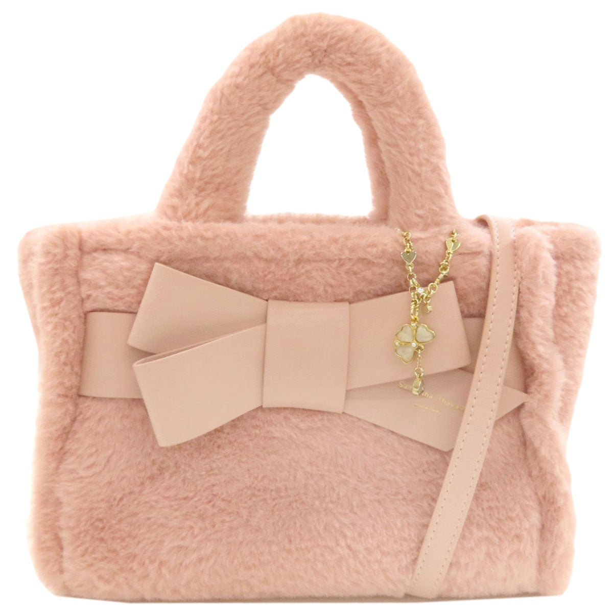 Samantha Thavasa Ribbon 2WAY Handbag Fau& Fur Ladies [Used]