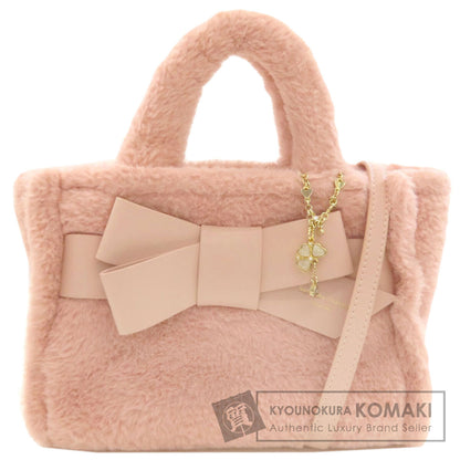 Samantha Thavasa Ribbon 2WAY Handbag Fau& Fur Ladies [Used]