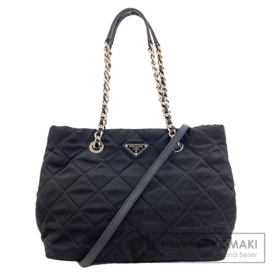 PRADA 1BG740 Logo Hardware Quilted Chain Tote 2WAY Tote Bag Nylon Ladies [Used]