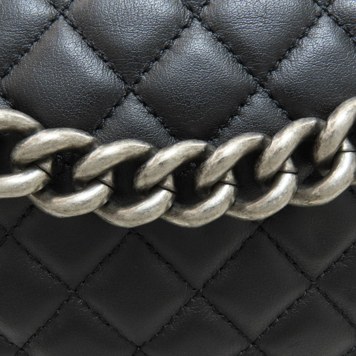 CHANEL Boy Chanel SilverHardware Shoulder Bag Calf Ladies [Used]