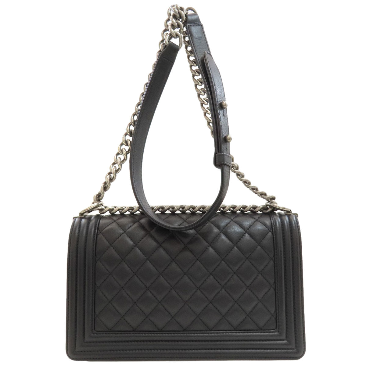 CHANEL Boy Chanel SilverHardware Shoulder Bag Calf Ladies [Used]