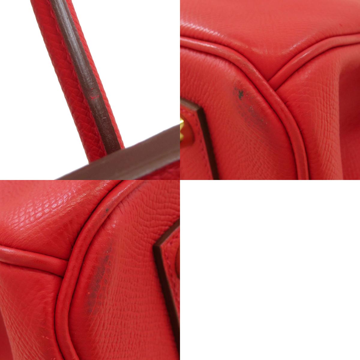 HERMES Birkin 35 Rouge Casaque GoldHardware Handbag Epsom Ladies [Used]
