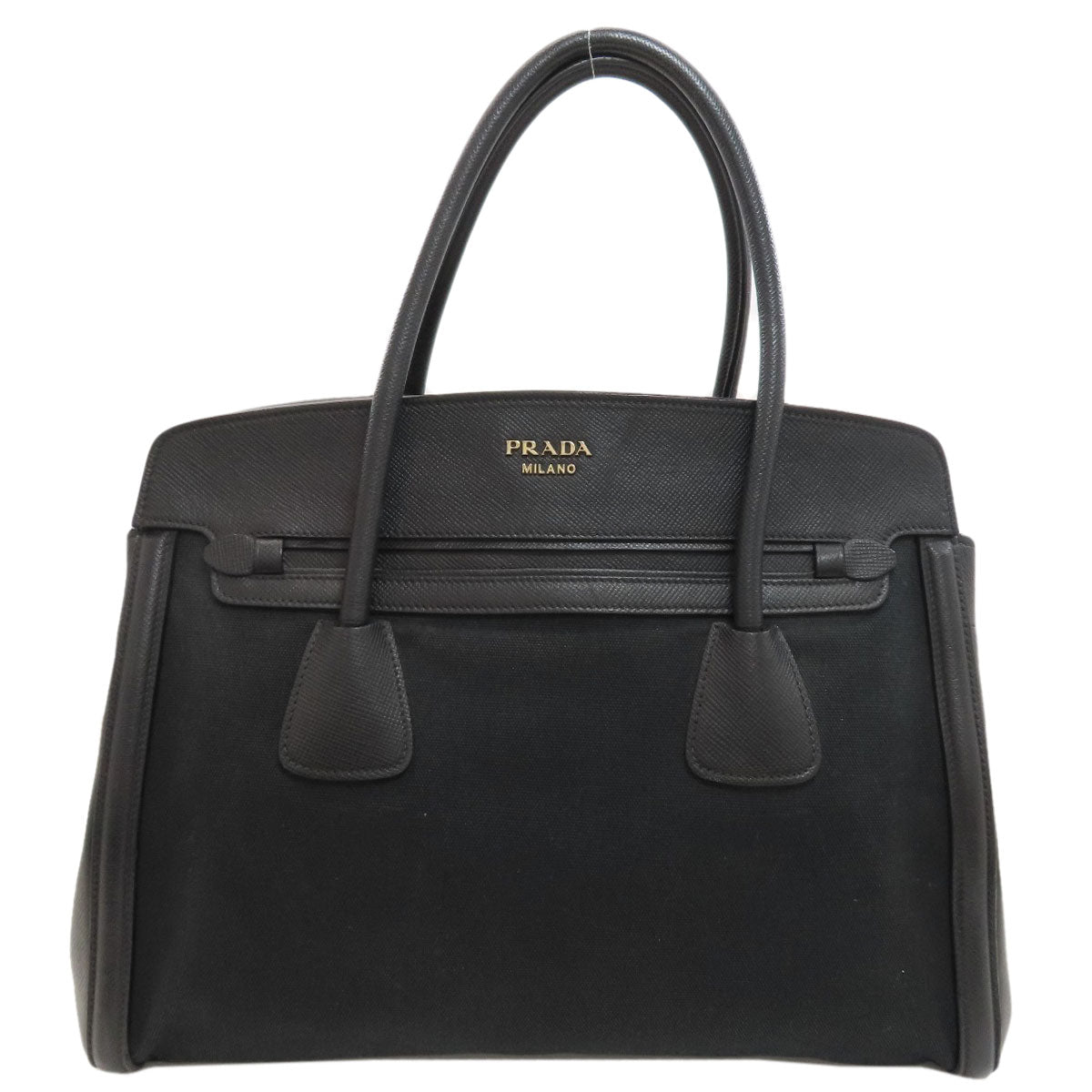 PRADA Logo Hardware Tote Bag Canvas LeatherLadies [Used]