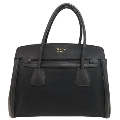 PRADA Logo Hardware Tote Bag Canvas LeatherLadies [Used]