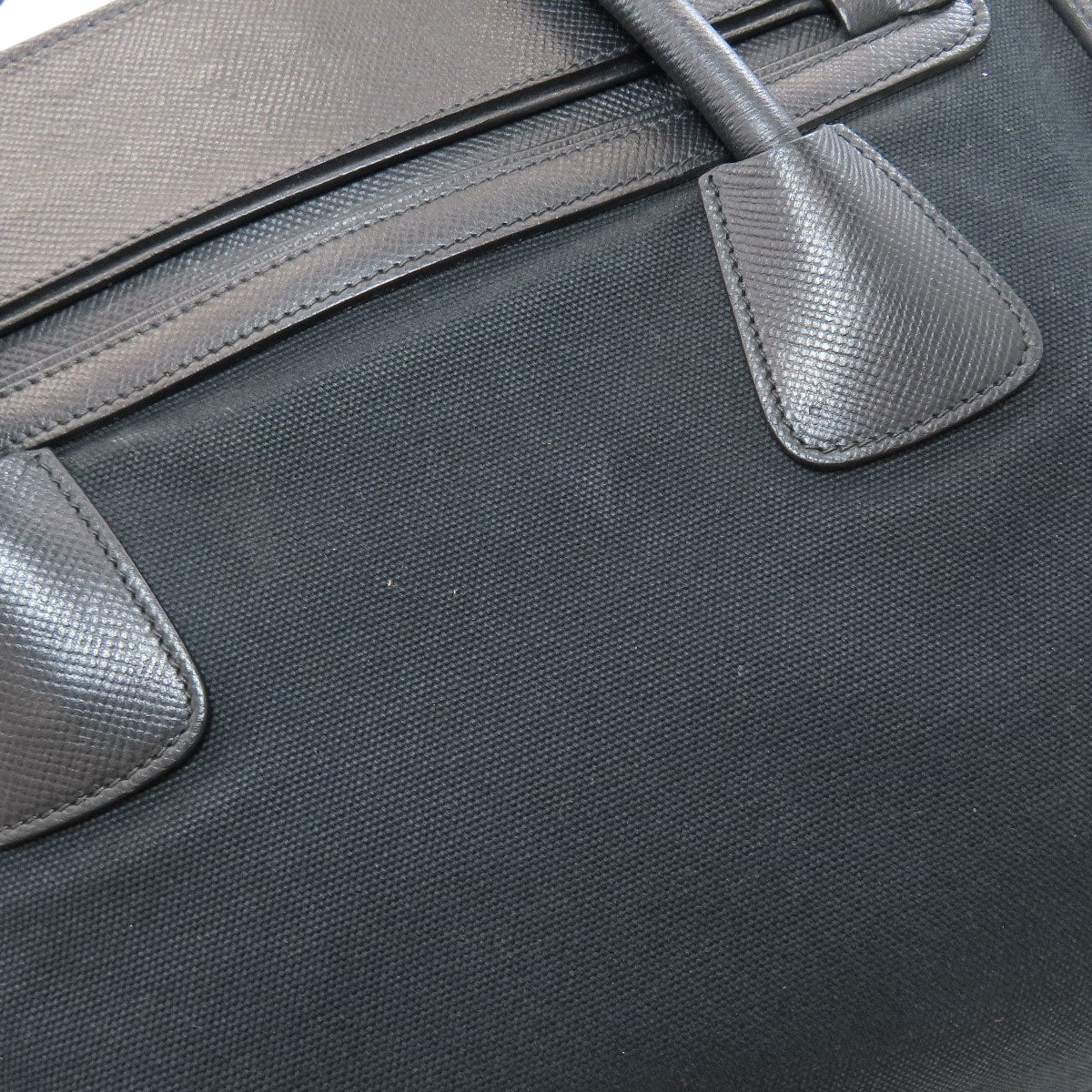 PRADA Logo Hardware Tote Bag Canvas LeatherLadies [Used]