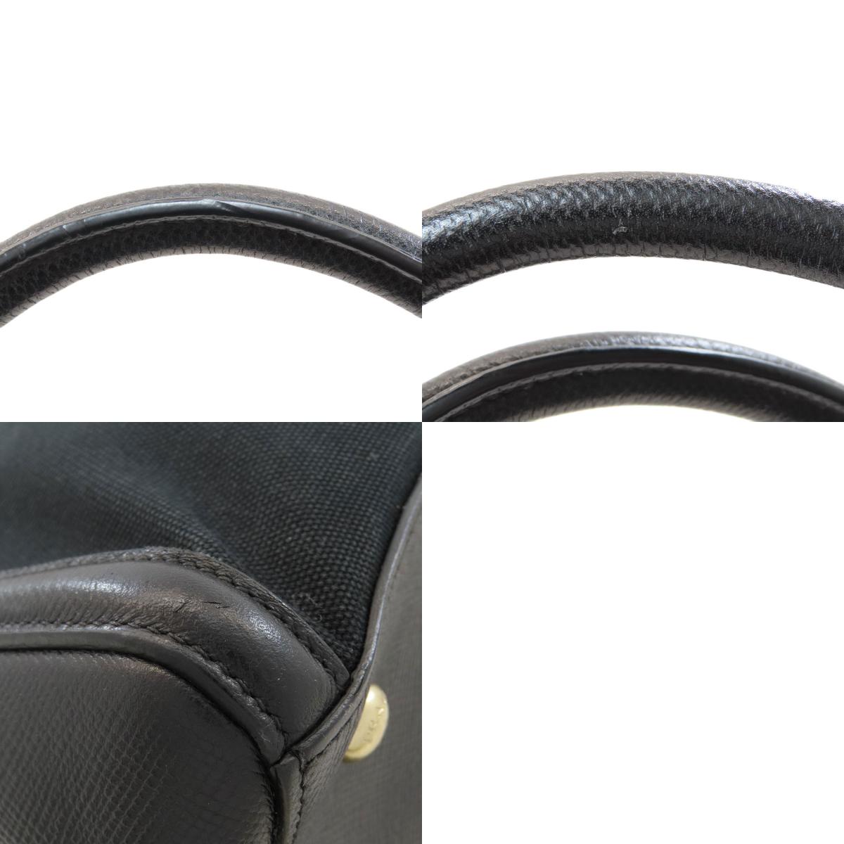 PRADA Logo Hardware Tote Bag Canvas LeatherLadies [Used]