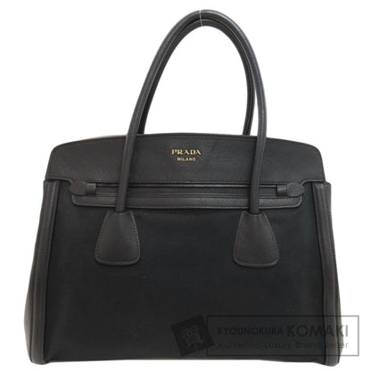PRADA Logo Hardware Tote Bag Canvas LeatherLadies [Used]