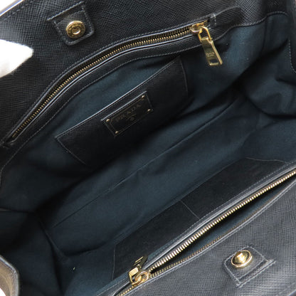 PRADA Logo Hardware Tote Bag Canvas LeatherLadies [Used]