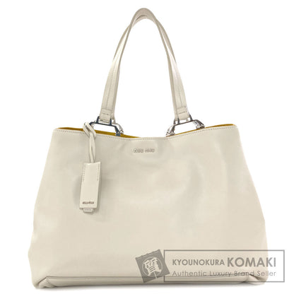 MIUMIU logo Tote Bag Leather Ladies [Used]