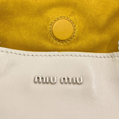 MIUMIU logo Tote Bag Leather Ladies [Used]