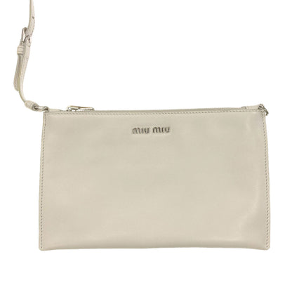 MIUMIU logo Tote Bag Leather Ladies [Used]