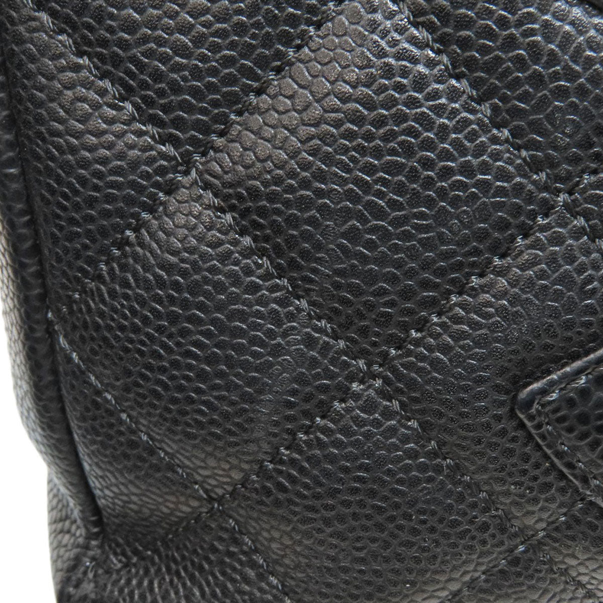 CHANEL Petit Shopping PST SilverHardware Tote Bag Grained Calfskin Skin Ladies [Used]