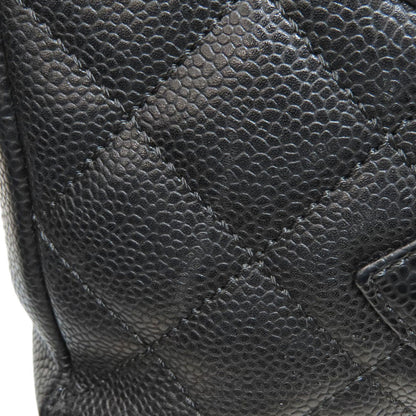 CHANEL Petit Shopping PST SilverHardware Tote Bag Grained Calfskin Skin Ladies [Used]