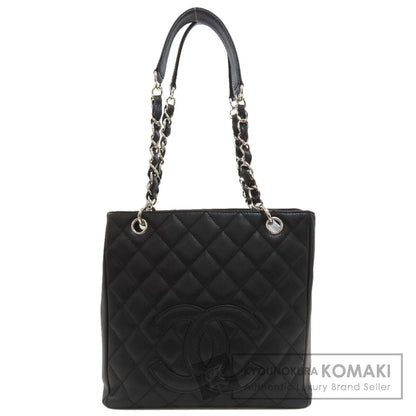CHANEL Petit Shopping PST SilverHardware Tote Bag Grained Calfskin Skin Ladies [Used]