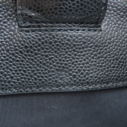 CHANEL Petit Shopping PST SilverHardware Tote Bag Grained Calfskin Skin Ladies [Used]