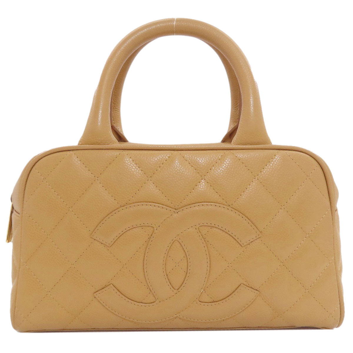 CHANEL Mini Boston Bag Matelasse Gold Hardware Handbag Grained Calfskin Skin Ladies [Used]