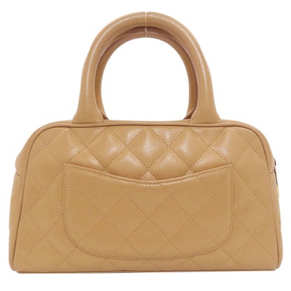 CHANEL Mini Boston Bag Matelasse Gold Hardware Handbag Grained Calfskin Skin Ladies [Used]