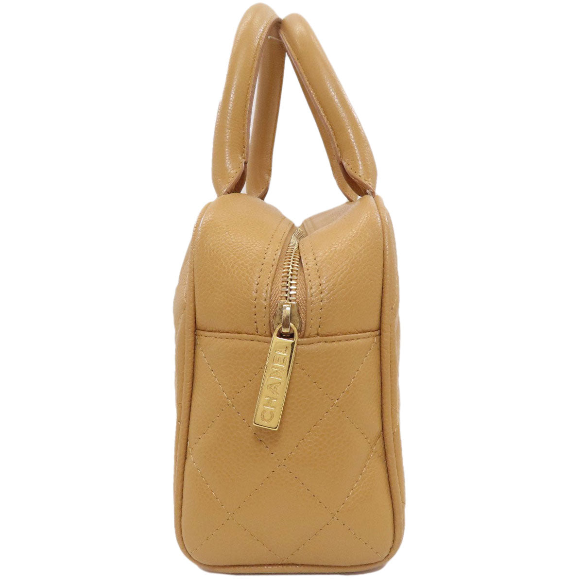 CHANEL Mini Boston Bag Matelasse Gold Hardware Handbag Grained Calfskin Skin Ladies [Used]