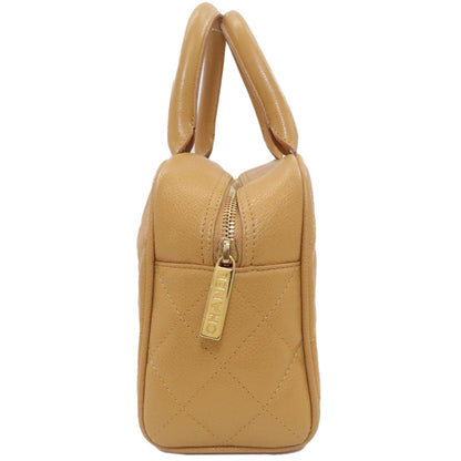 CHANEL Mini Boston Bag Matelasse Gold Hardware Handbag Grained Calfskin Skin Ladies [Used]