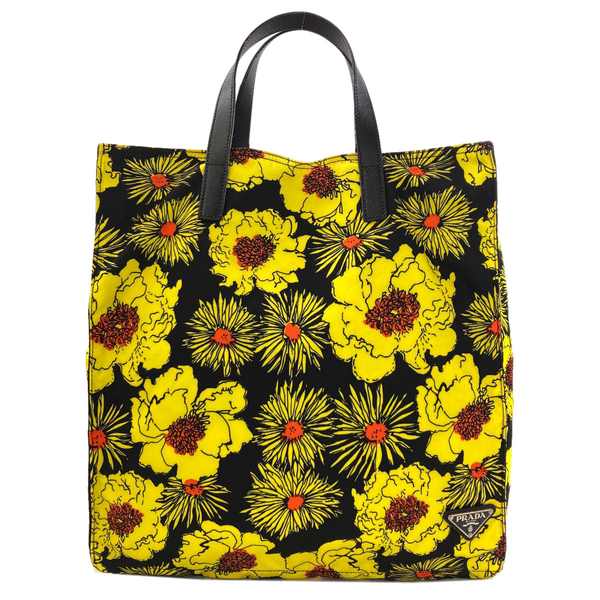 PRADA VA0905 LogoHardware Flower Tote Bag Nylon Ladies [Used]