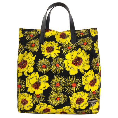 PRADA VA0905 LogoHardware Flower Tote Bag Nylon Ladies [Used]