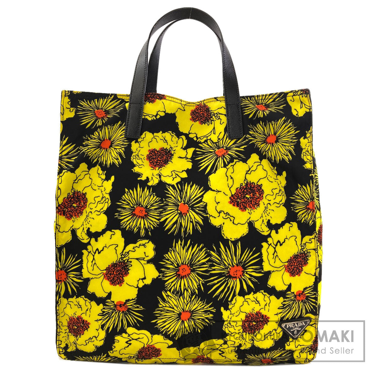 PRADA VA0905 LogoHardware Flower Tote Bag Nylon Ladies [Used]
