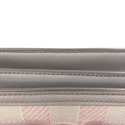 BURBERRY TB Logo KnitCheck Shoulder Bag Canvas LeatherLadies [Used]
