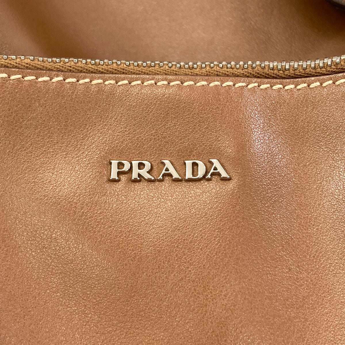 PRADA 1BG002 Triangle logo Tote Bag Calf Ladies [Used]