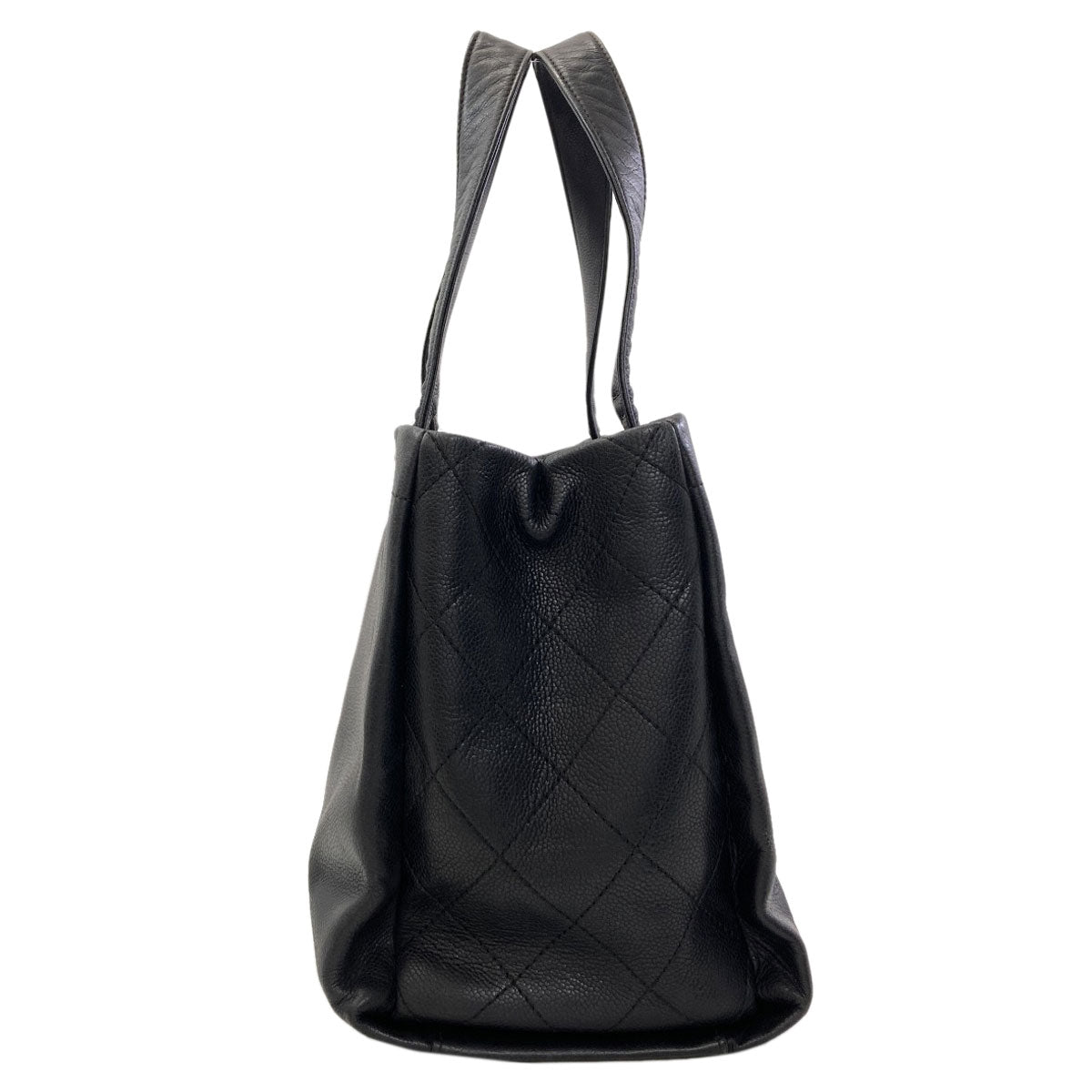 CHANEL COCO Mark SilverHardware Tote Bag Grained Calfskin Skin Ladies [Used]